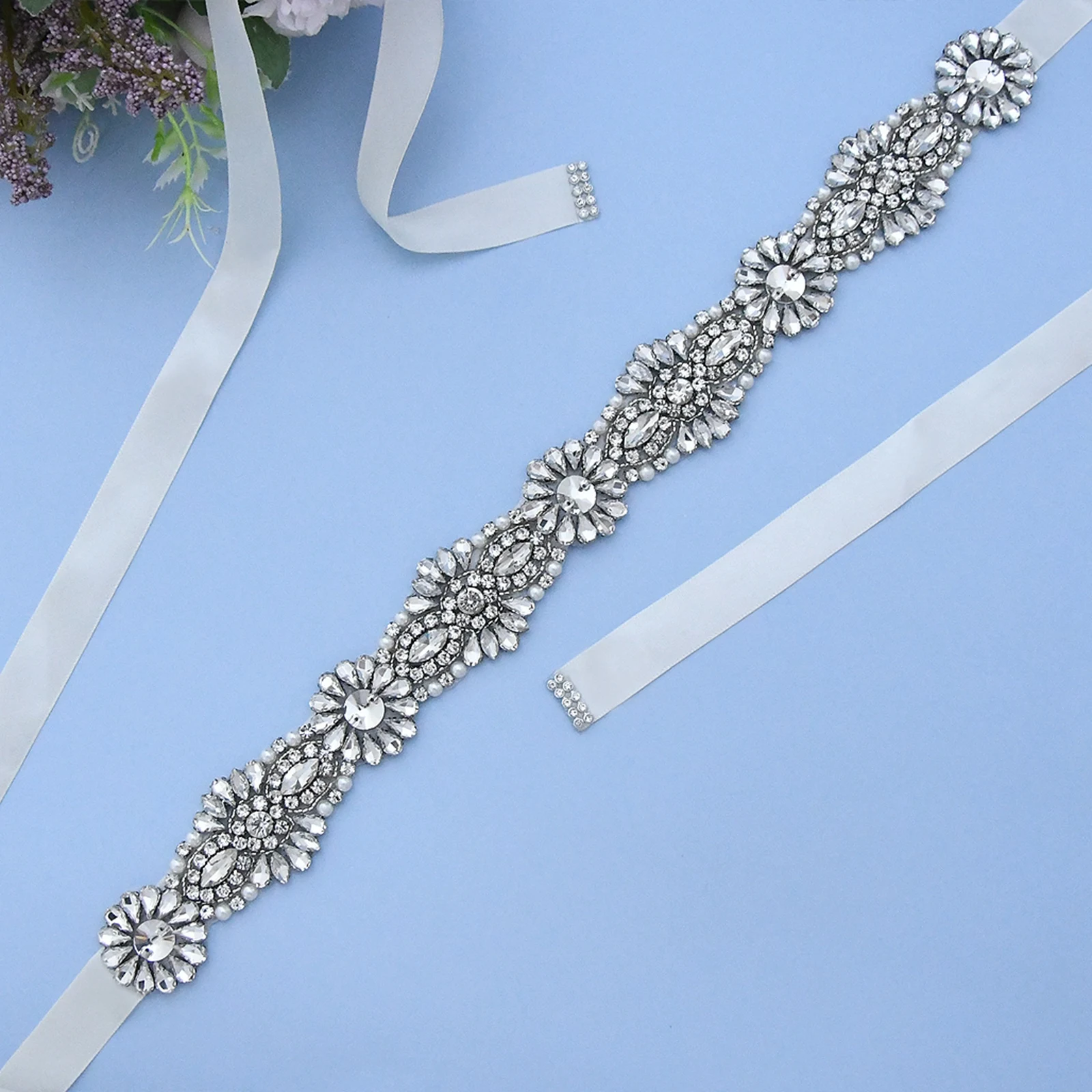 Ladies Belts for Dresses Bridal Belts for Women Rhinestone Trim Shinny