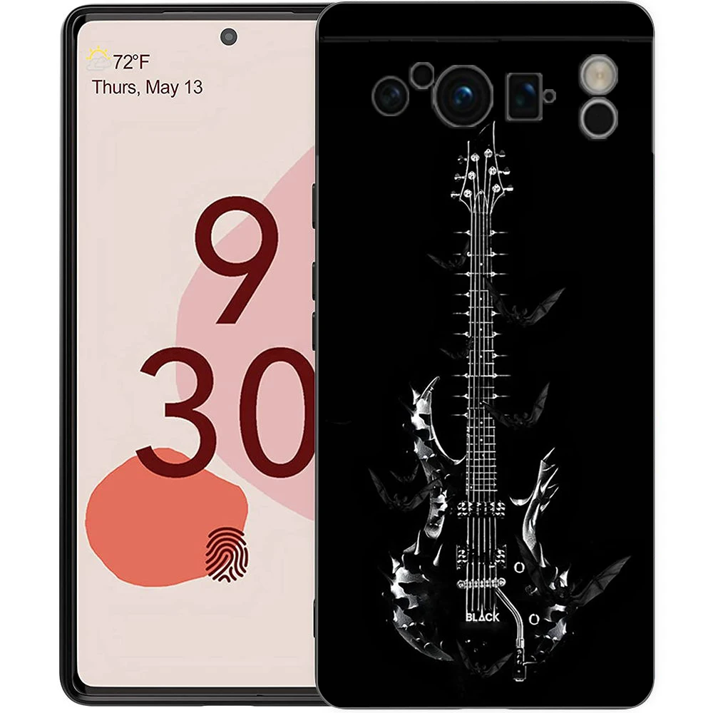 Guitar Music Art Shockproof Silicone Phone Case Cover