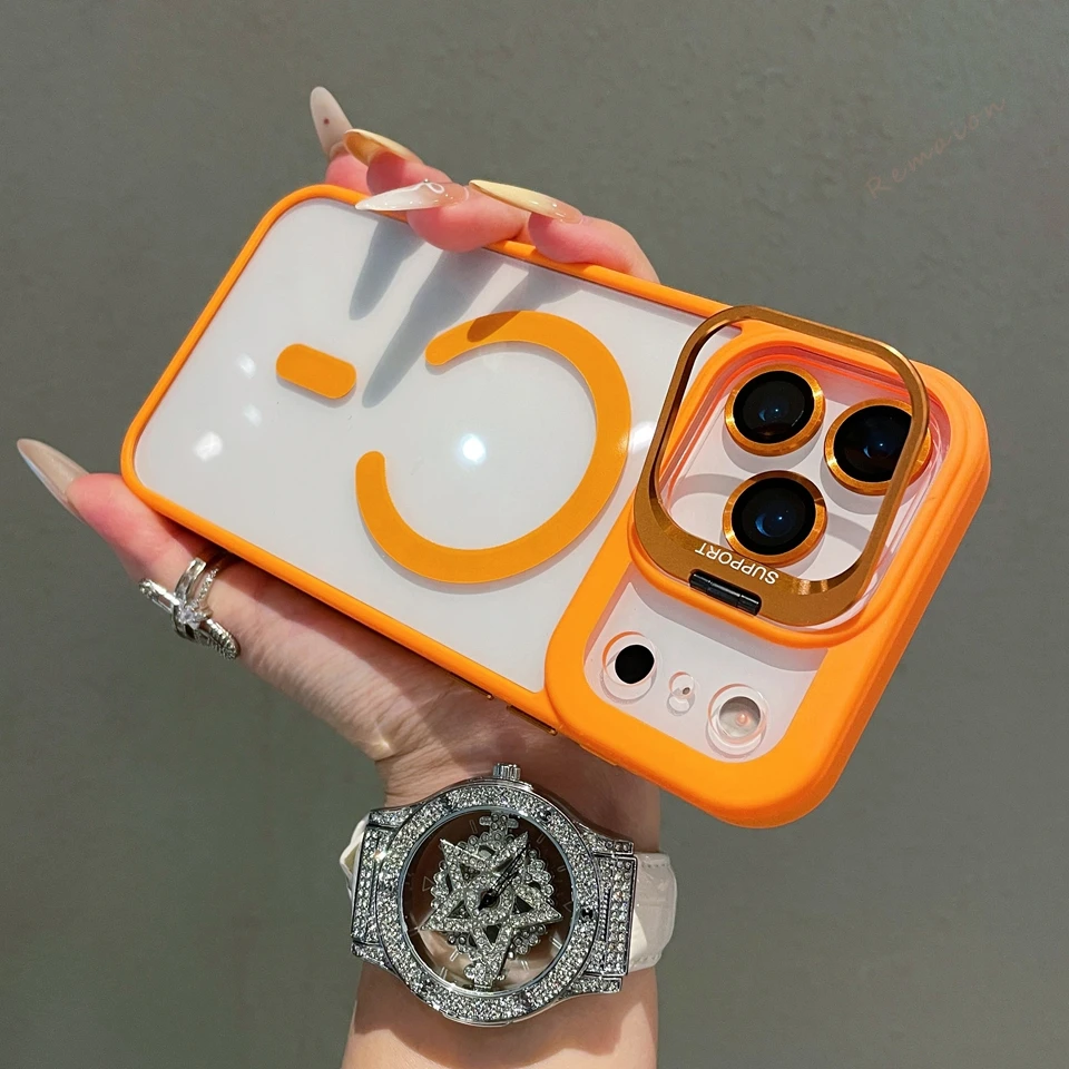 Magnetic Phone Case with Strap Bracket and Lanyard Stand Protector Cover