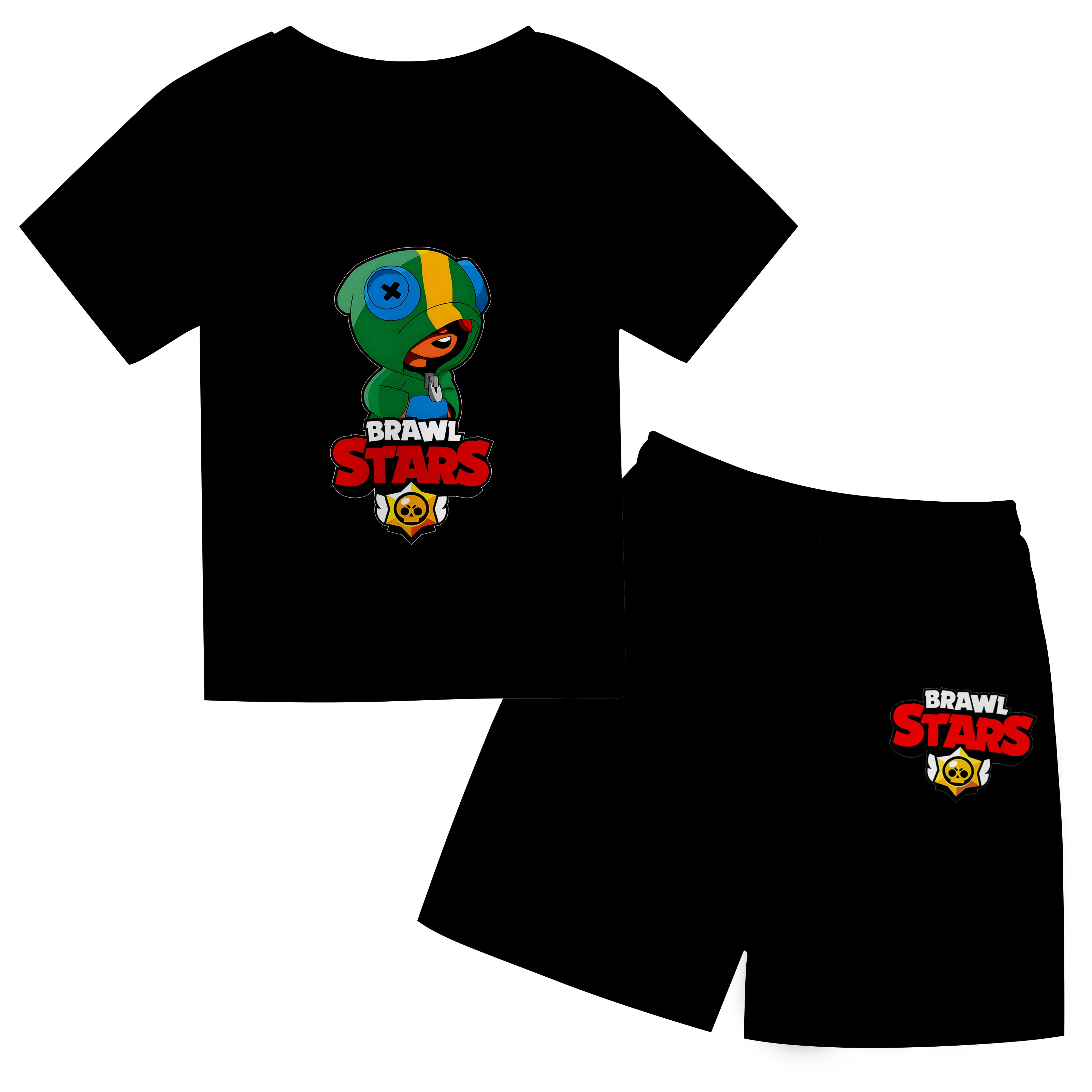 

Summer New Boys Girls Kid Cotton T-shirt Short Sleeve Children Leisure 2-12 Year Old Brand Printed Panic Fighting Baby Tee Set