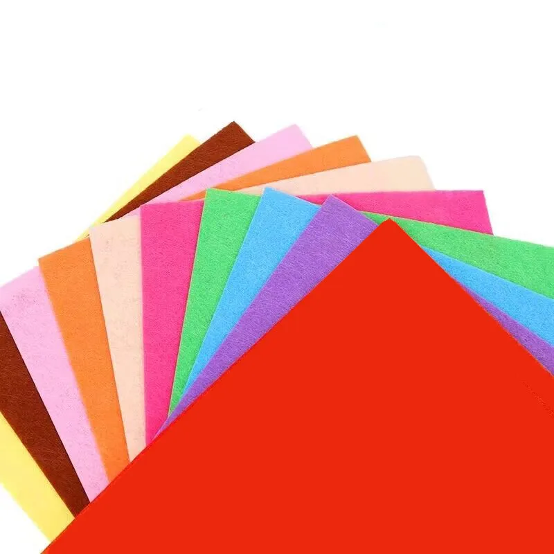 40Pcs 6x6" Felt Fabric Sheet 15*15cm Nonwoven Fabric Assorted Color Felt Cloth Sewing Material For DIY Patchwork Handicrafts Toy