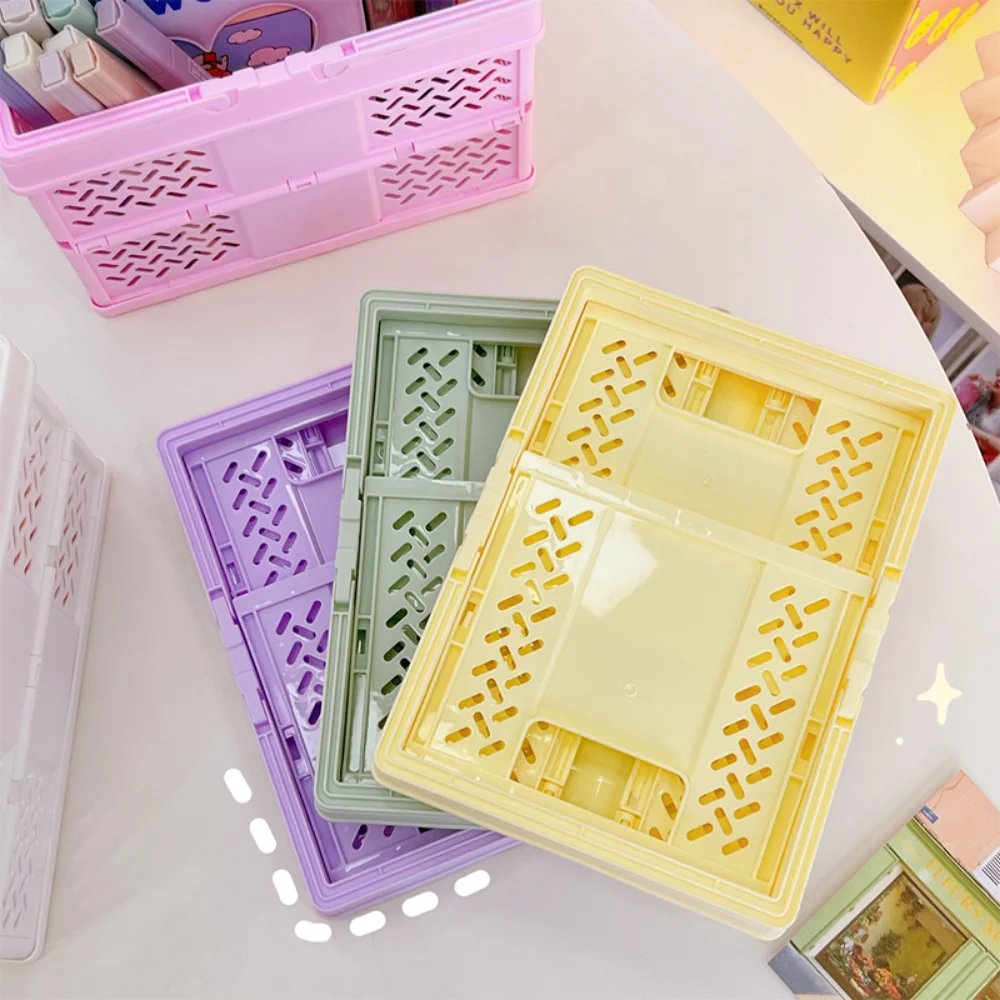 Stationery Organizer Stationery Storage Box Desktop Storage Kit Desktop Storage Box Desktop Storage Shelf 6 Style Folding Storage Basket Multi-Function Stationary Holder Office Desk Accessories