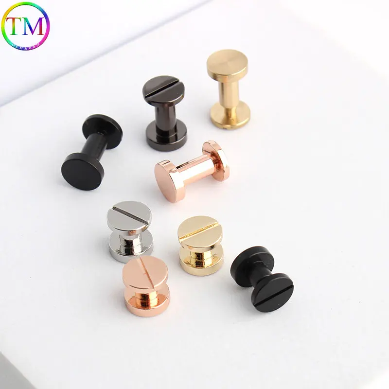 6mm  8mm 14mm Metal Binding Chicago Screw Nail Rivets Studs Bolt Round Nail Bolt Belt Strap Head For Leather Bag Wallet Craft