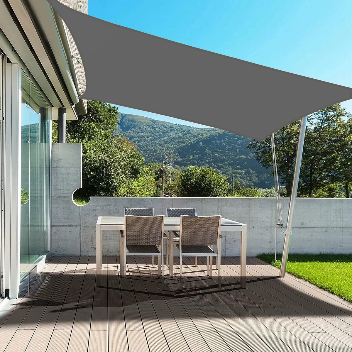 1PC, UV-Blocking Waterproof Shade Sail, Portable Easy Fasten Sun Canopy For Outdoor Patio, Yard, Car Port, Pool Decoration 6