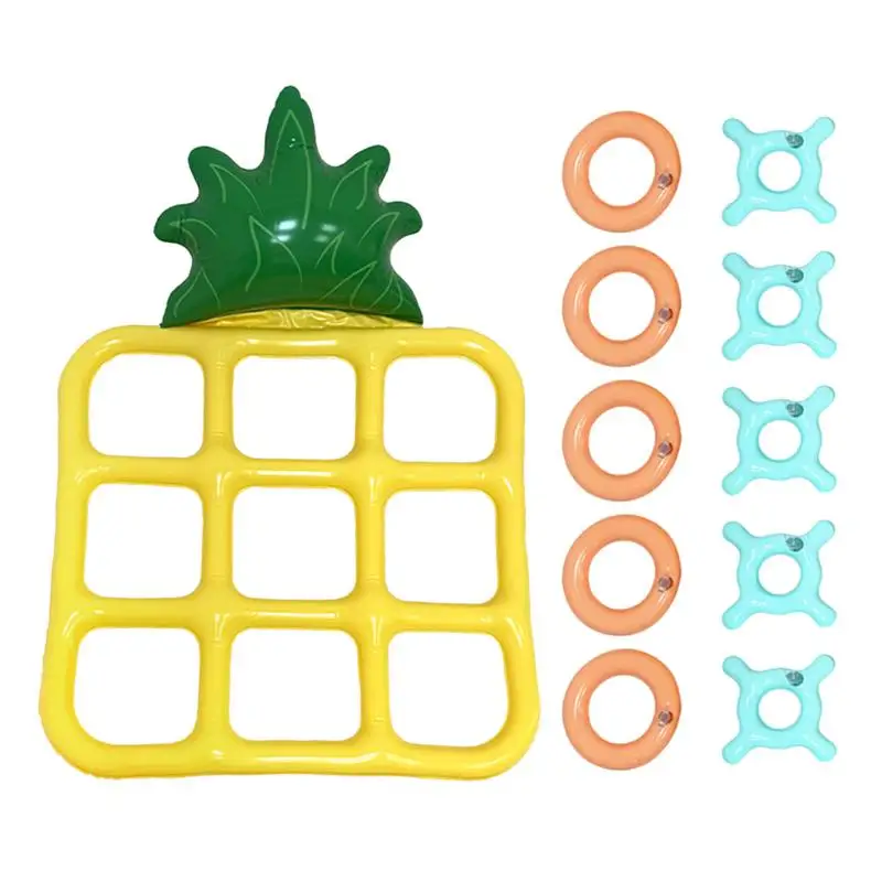 

Pool Toss Game Set Inflatable Board Games Toss Set Water Floats Chess Board Pineapple Shape Swimming Pool Toys Pool Game For