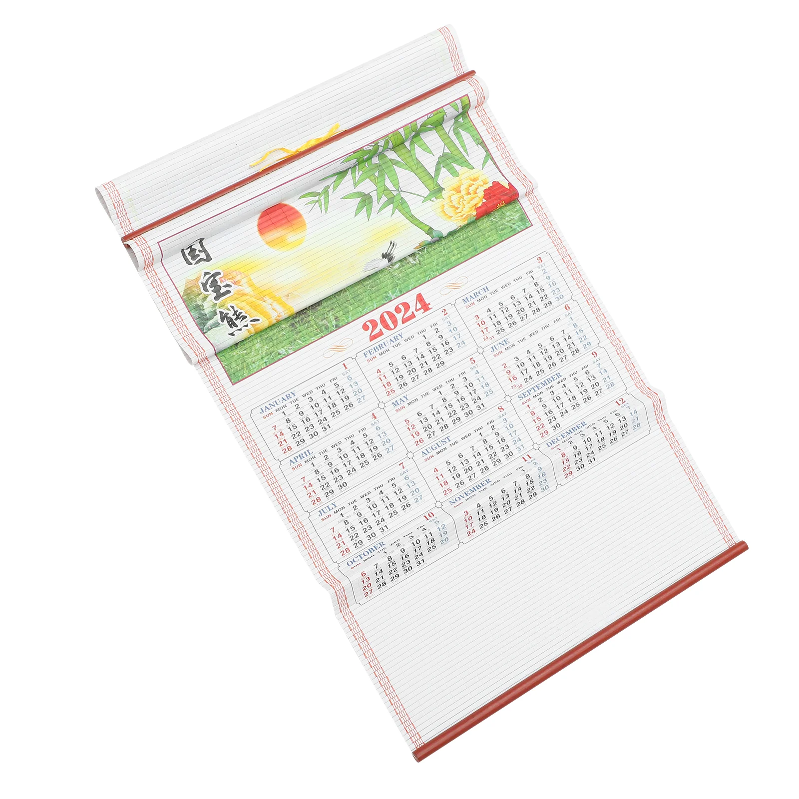 Chinese New Year Wall Hanging Calendars Traditional Scroll Lunar Calendar Ornament Year Of Dragon Home Decoration