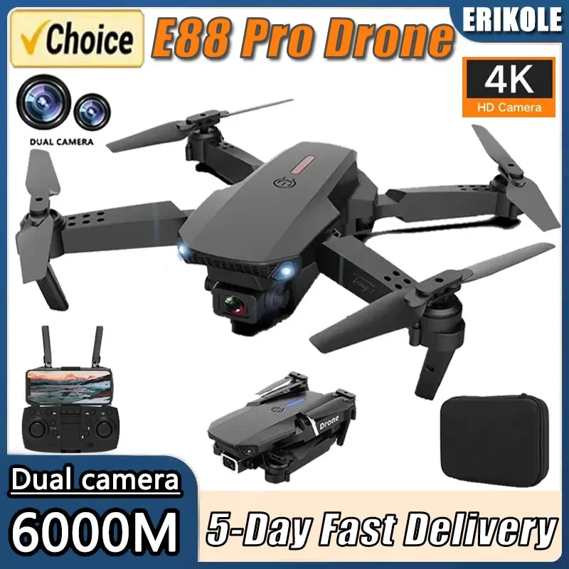 Drone Quadcopter E88Pro RC Drone 4K Professinal With 1080P Wide Angle HD Camera Foldable Helicopter WIFI FPV Height Hold Gift Toy