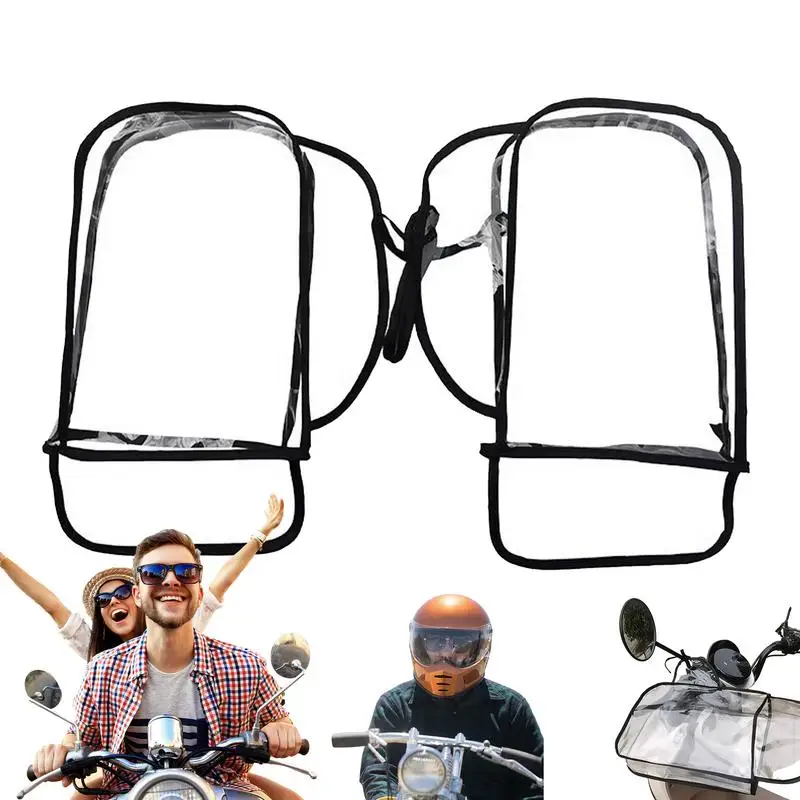 

Motorcycle Handlebar Gloves Ebike Transport Protection Transparent Windproof Waterproof Handlebar Mittens Guard Cover Gloves