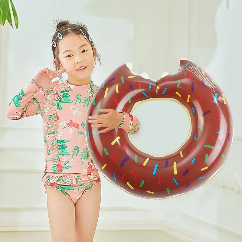 Donut Swimming Ring Inflatable Swimming Pool Beach Toys Portable Supplies PVC Summer Water Mattress Kids Toys