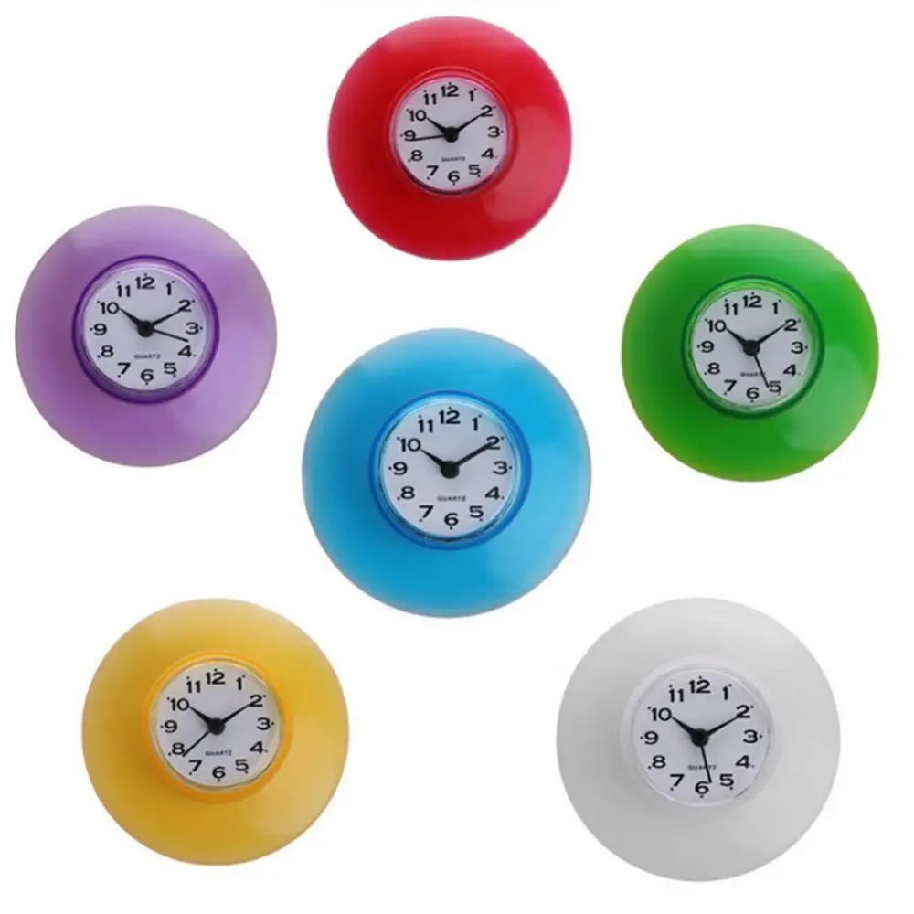 Wall Clock Multi-purpose Waterproof Bathroom Suction Cup Clock Anti-Fog Simple Design Shower Wall Clocks Stable Mirror Sucker Clock Kitchen