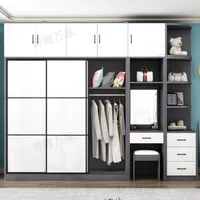 Armoire de rangement moderne pour femmes, placard européen pour chambre à coucher, organisateur de garde-robe en bois, meuble Schlaf zimmer Schrankhotel 1
