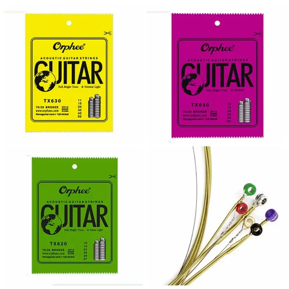 

1 Set TX620 /TX630 /TX640 Orphee Acoustic Guitar Strings Hexagonal Core 8% Nickel Super Light Guitar Strings Universal