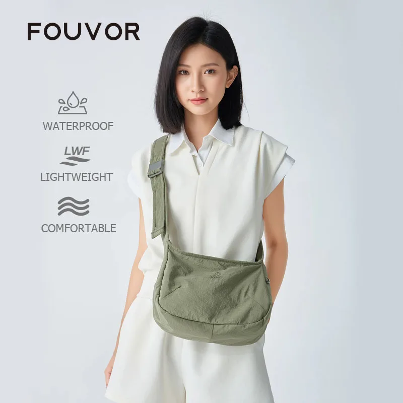 FOUVOR Borsa a tracolla da donna Borsa hobo in nylon leggero Borsa a tracolla da spiaggia per adolescenti, casual, alla moda, per lo shopping, i viaggi, la spiaggia, 3059-10