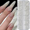 12 Grids Mixed White Pearl Nail Charms 3D Round/Semicircle Pearl Beads Nail Art Rhinestones Manicure Accessories DIY Parts Y7%6K 1