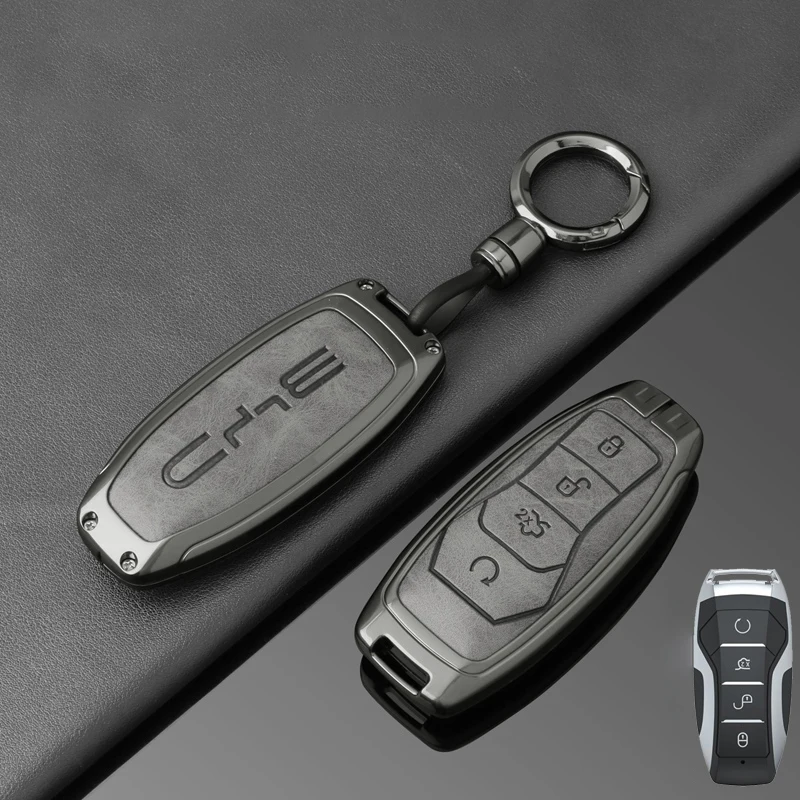 Custodia Chiavi Kwmobile Per BYD Atto 3, Sealion, Han, Tang, Dolphin, Seal – In Similpelle, Con Scritta 'Don't Touch My Key' – Antigraffio E Antiscivolo