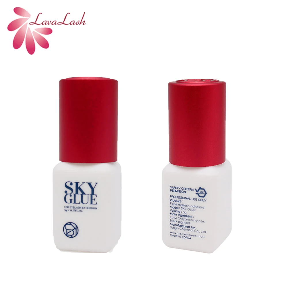 10 bottles/lot Original Korea Eyelash Extensions Sky glue with Red Cap 1-2 seconds dry time 6-7 weeks fastest and strongest glue 5