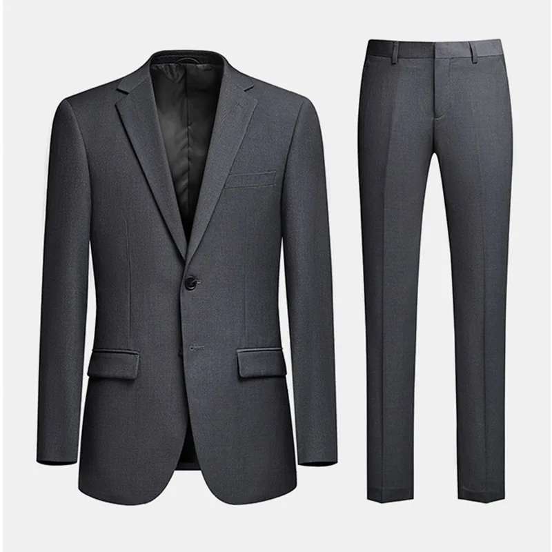 

7760-T-Business slim professional formal wear Korean version gray casual suit man