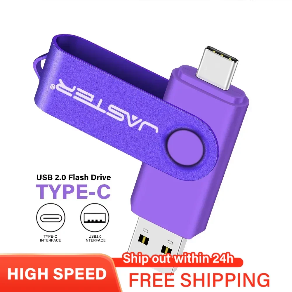 

JASTER Purple USB Flash Drives 128GB Free Custom Logo USB Stick 2.0 64GB 32GB 16GB 8GB Rotatable Pen Drive 4GB Creative Gift
