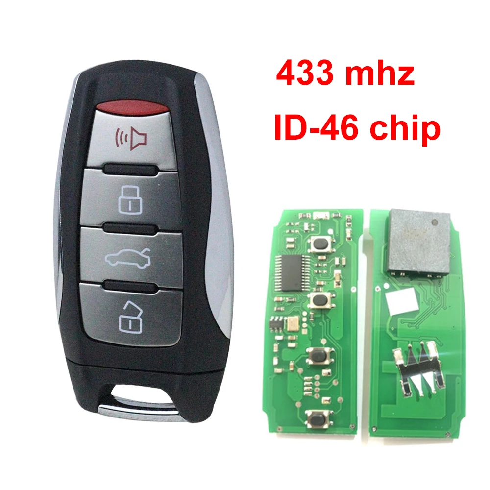 Enhanced Car Smart Remote Key Case Fob Shell - 433 MHz