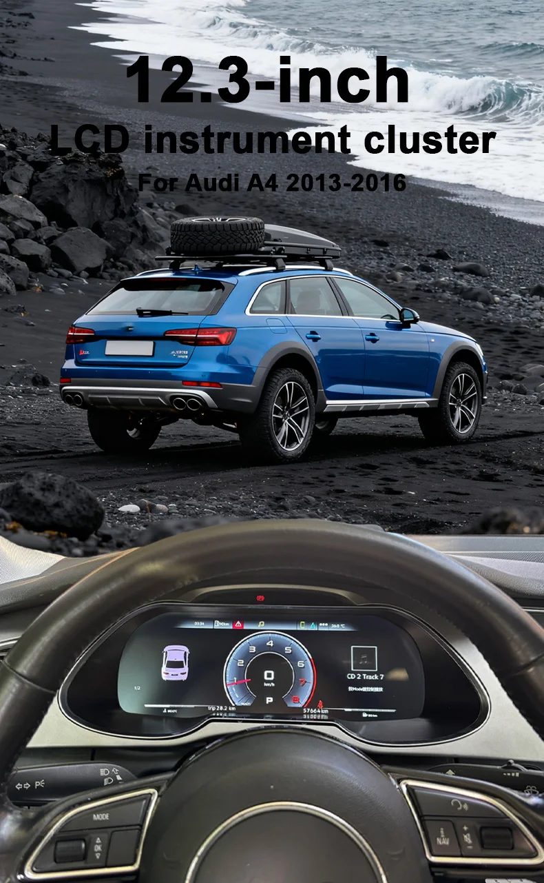 Digital Instrument Cluster Display Suitable For Audi A4 2013-2016 CarPlay Androi