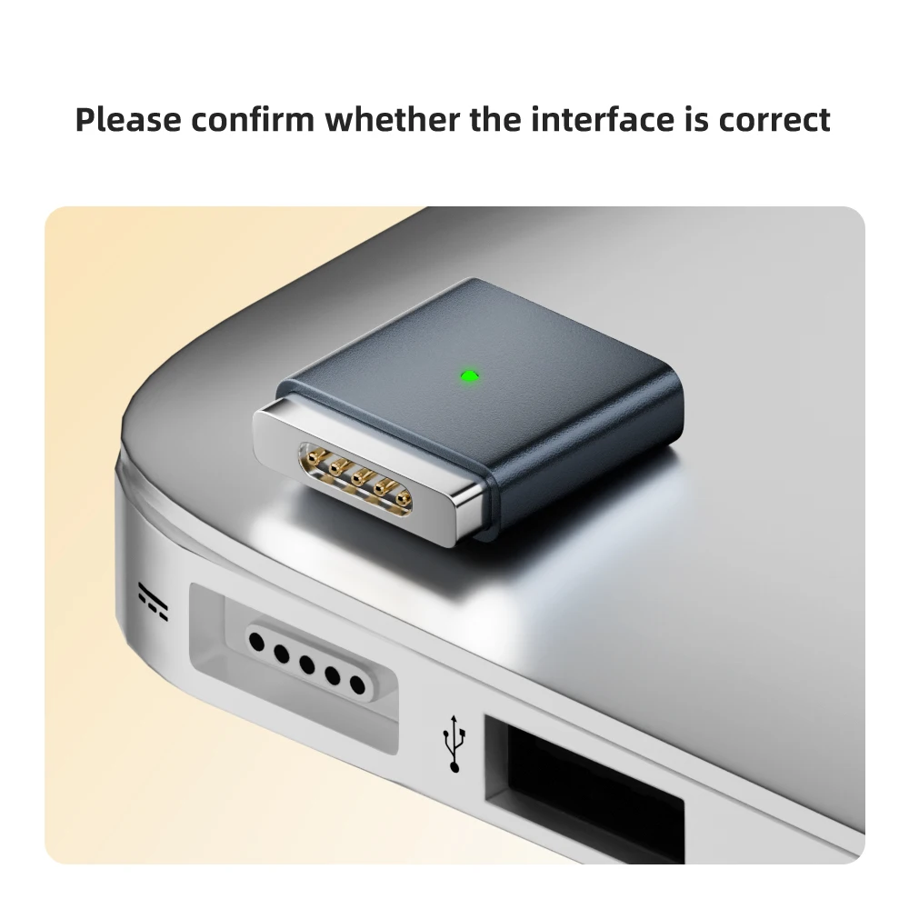 Magnetic USB Type-C to Magsafe 2 Converter Charging Connector, PD100W 20V 5A
