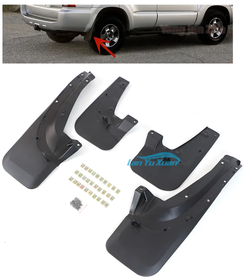 

Брызговики для Toyota 4runner 2003 2004 2005 2006 2007 2008 2009, брызговики, передние и задние брызговики, автомобильные аксессуары, набор из 4 шт.