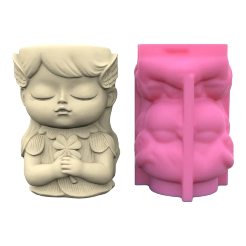 

Elf Girl Pen Holder Silicone Mold Table Ornament Succulent Planter Flowerpot Molds Epoxy Resin Mold DIY Plaster Making Dropship