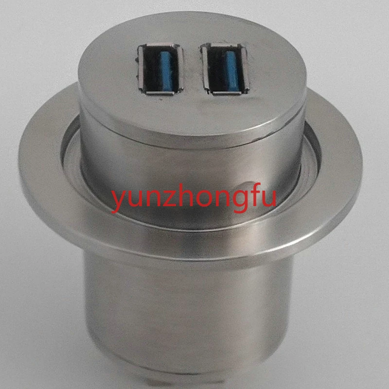 

2 Core USB3.0 Vacuum Feed-Through Electrode Custom 304 Stainless Steel KF40 KF50 Flange