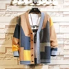 Autumn Winter High Quality Vintage Stitching Colors Men Women Casual Sweater Cardigan Multicolor Streetwear Loose Wool Knitwear 3