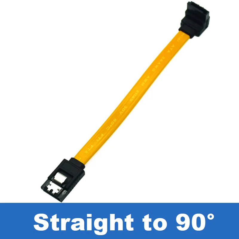 울트라 숏 SATA 케이블 III, 5팩 SATA3.0 6Gbps 직선형 90도 HDD SDD CD 드라이버 데이터 케이블 (잠금 래치 포함) - 10CM