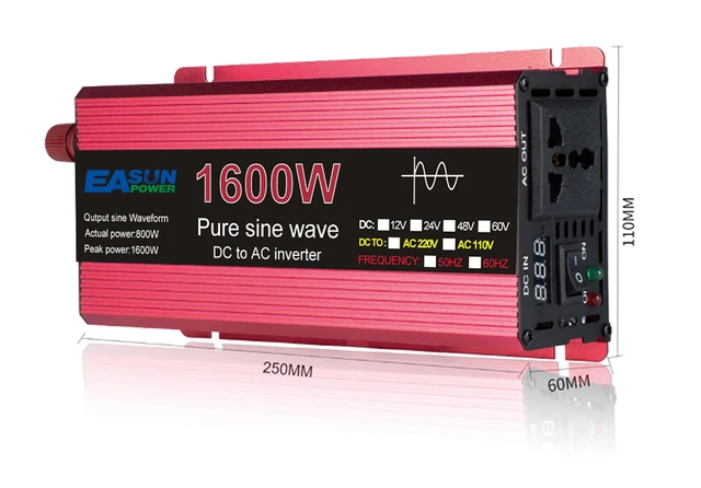 Inversor 12v 220v onda sinusoidal pura 1600w-3000w transformador