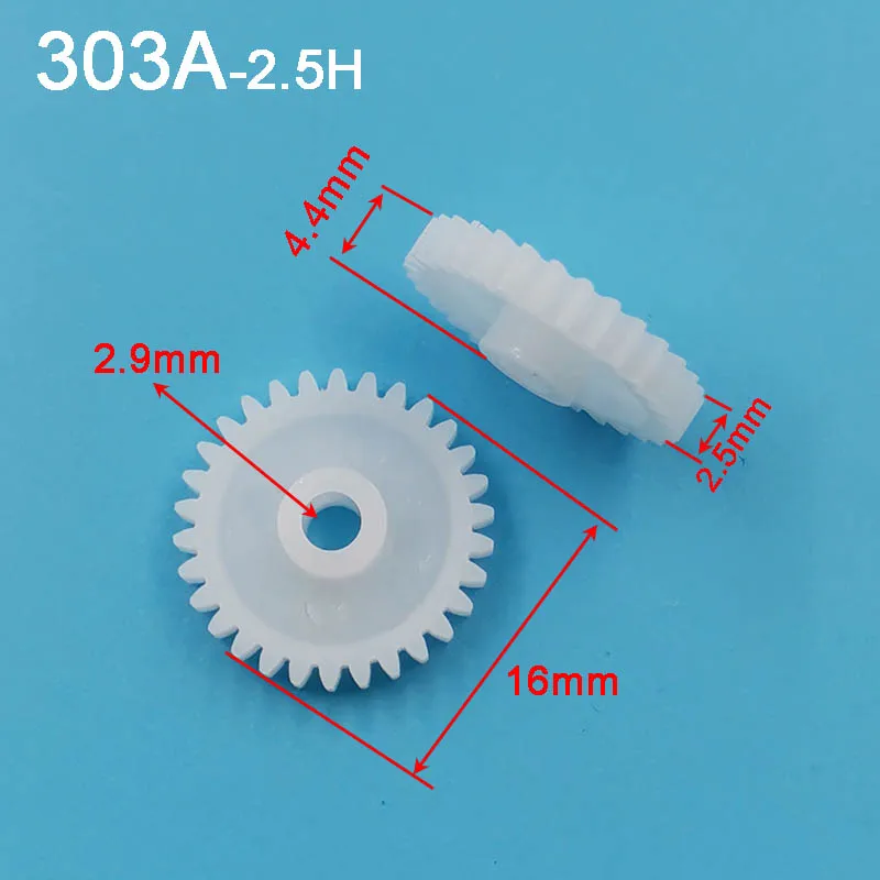 Electric bike gear motor gear transmission gear electric chain saw gear cassette deck tape gear 303A Thick Gears Modular 0.5 Hole 3mm Tight 30 Tooth 16mm Diameter Plastic Gear Disc Toy Accessories 10pcs/lot