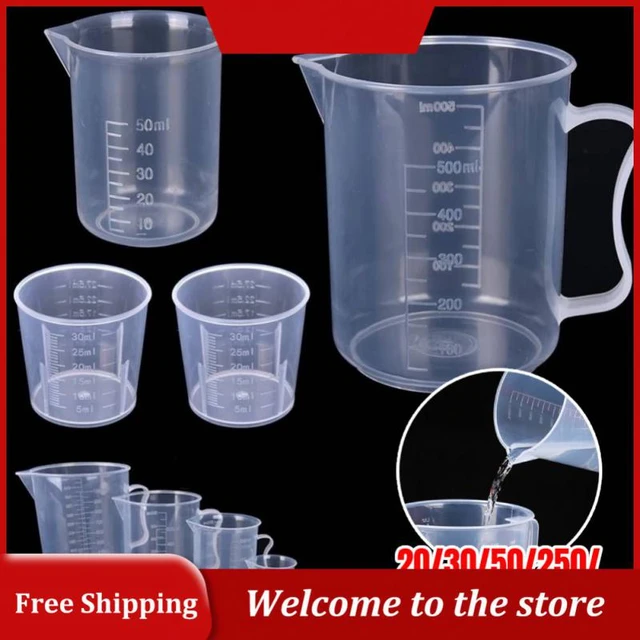  Small Plastic Measuring Cup, Stackable Clear Measuring Jug  Graduated Liquid Cup for Cooking, Baking,Lab(250ML): Home & Kitchen