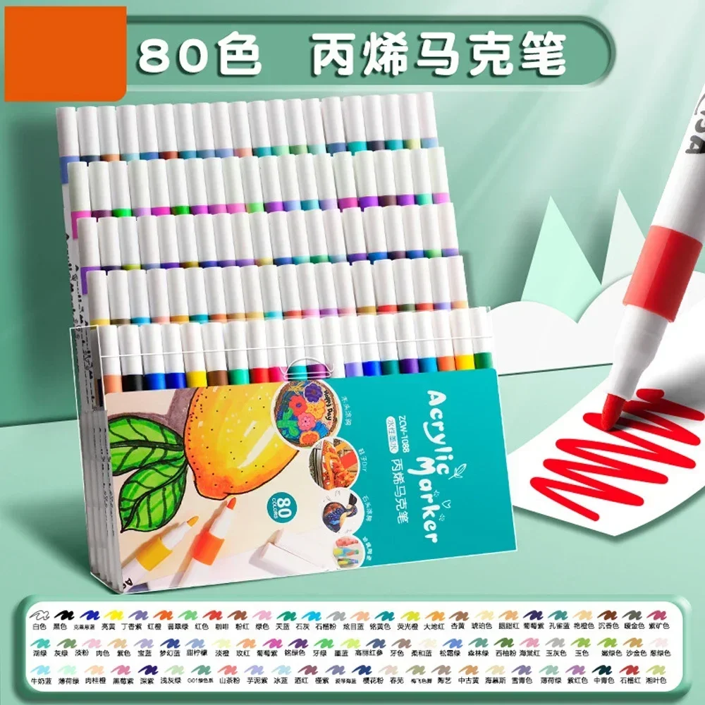 12-60 لون الاكريليك علامات مجموعة أقلام الطلاء أقل...