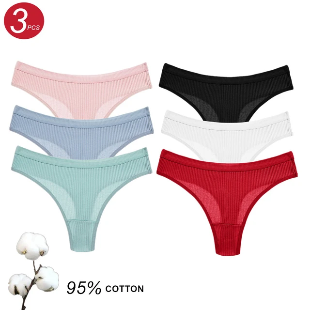 Tanga Female Cotton Seamless  Womens Thong Underwear 3 Pcs - 3 Pcs/set  Women's - Aliexpress