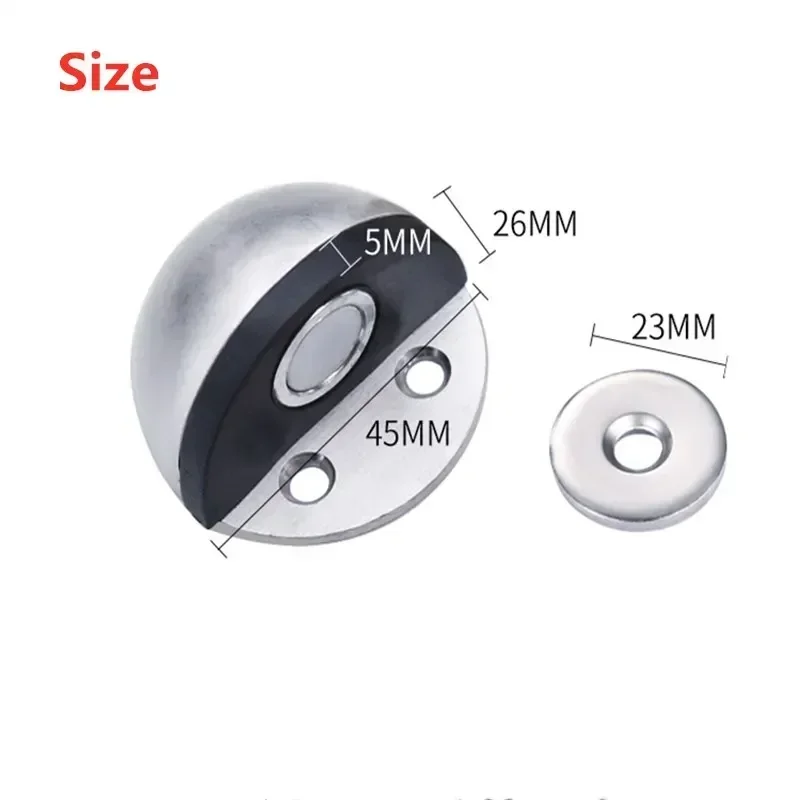 Magnetic Door Stopper Stainless Steel Rubber Magnetic Door Stopper Non Punching Sticker