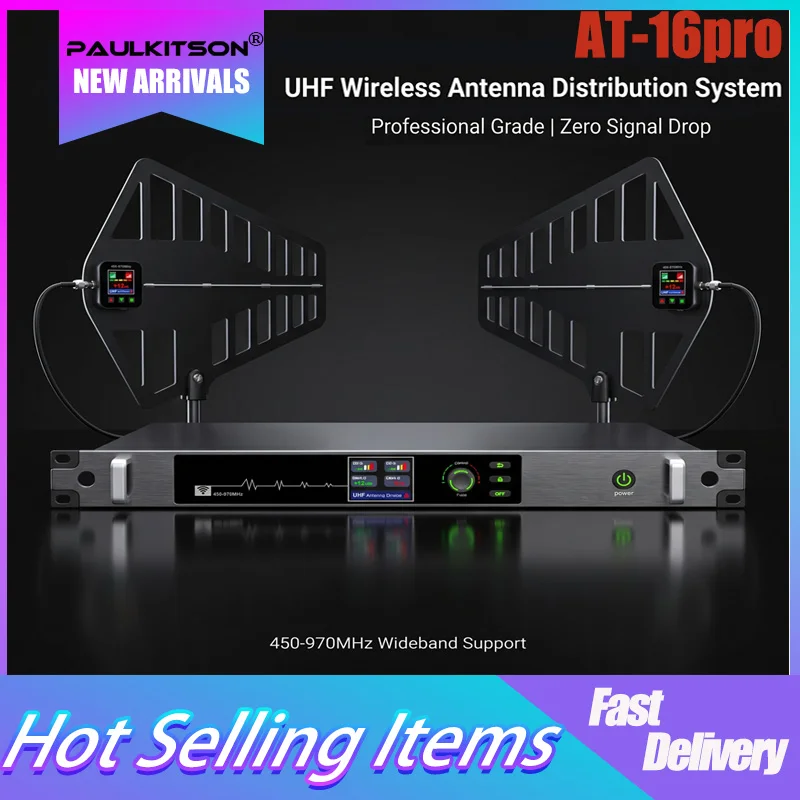 폴킷슨 AT-16pro 450-970MHz UHF 안테나 분배 시스템 무선 마이크 앰..