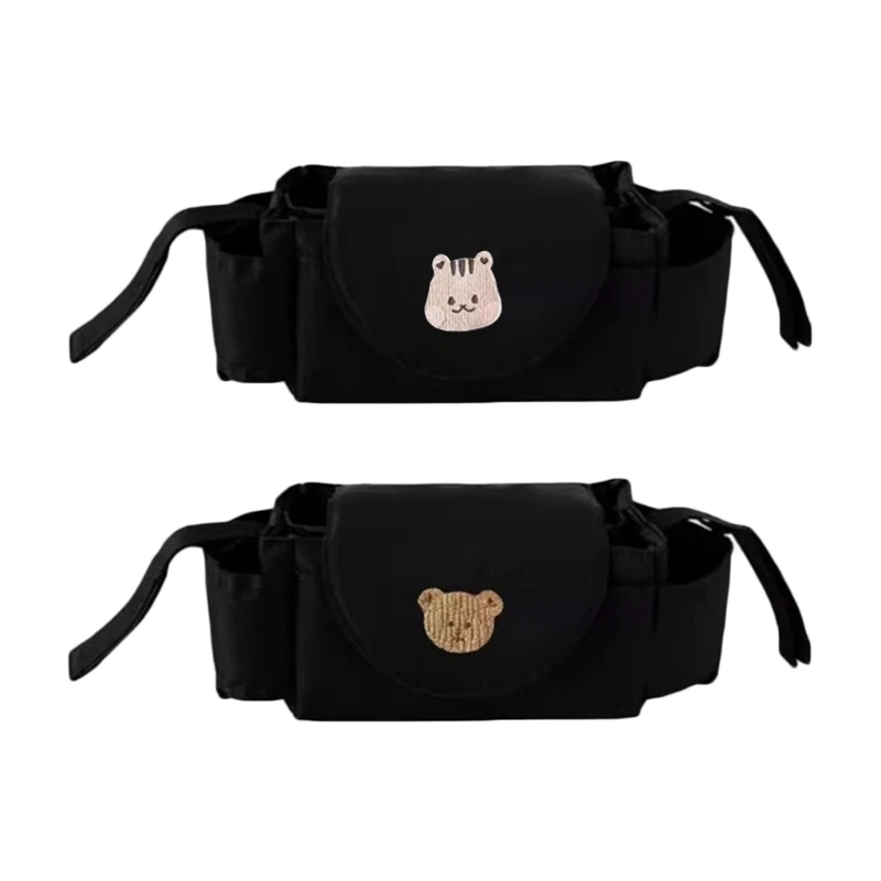 

Cartoon Bear Pattern Stroller Storage Box Holder Hanging Bag Organizers Large Capacity Stroller Diaper Bag