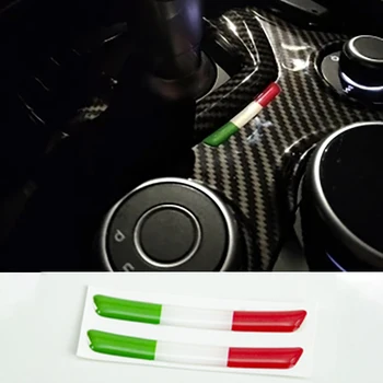 Adesivi bandiera Italia per Alfa Romeo Giulia Stelvio 159 Giulietta Mito Decorazione interna auto, cruscotto, pannello ingranaggi, console centrale