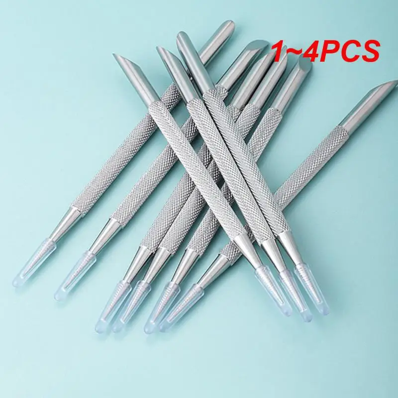 

1~4PCS Double-ended Stainless Steel Cuticle Pusher Nail Manicures Remover Manicure Sticks Tool for Nail Art
