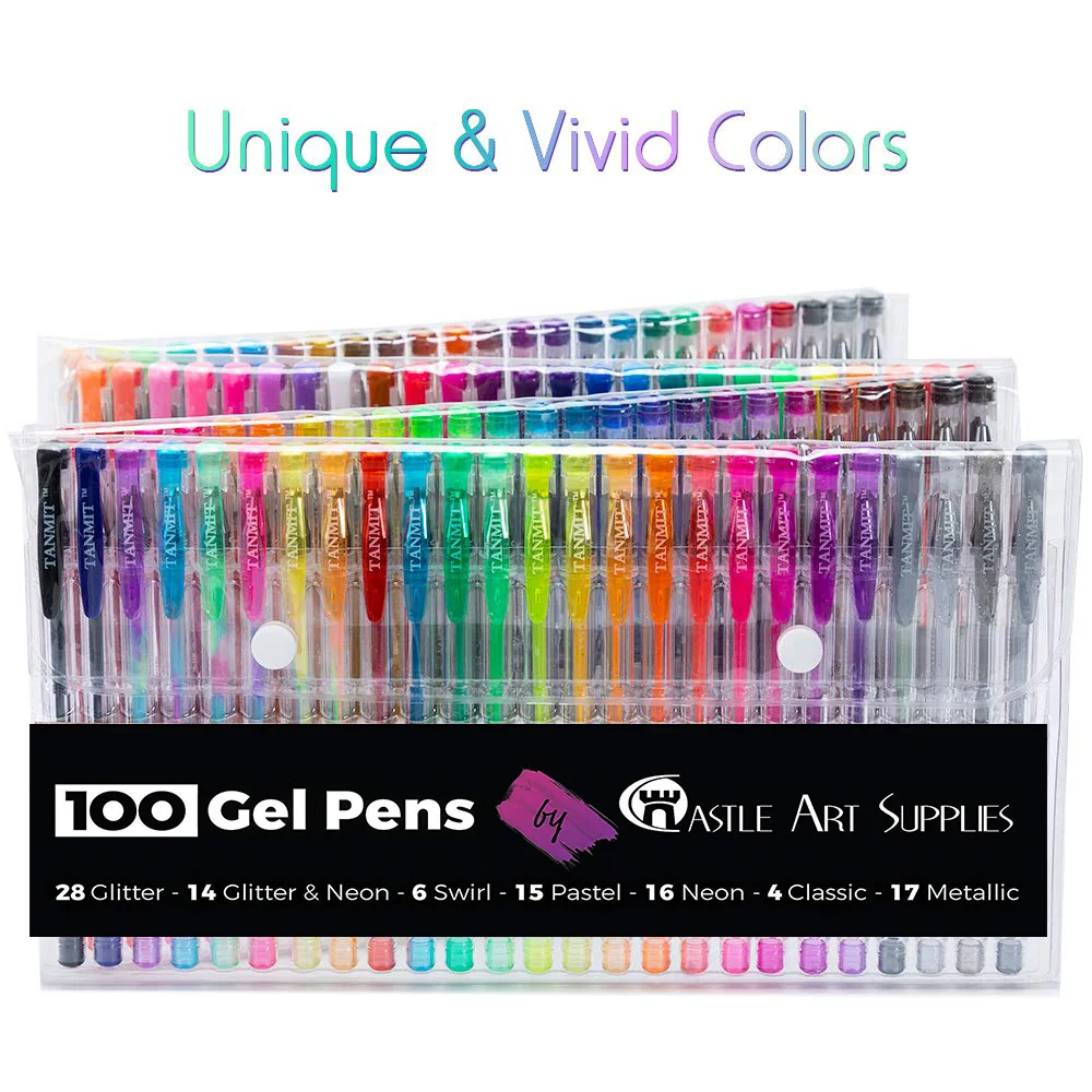 Neon Glitter Tanmit Glitter Gel Pens 100 Colors Gel Pen Set
