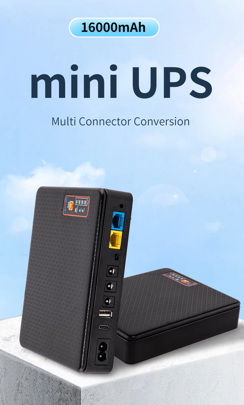 Description Picture 2 of itemDC UPS Uninterruptible Power Supply Battery Backup 16000mah 5v 9v 12v Output Power Router Modem Built-in Adapter Power Mini Ups