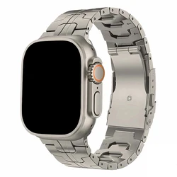 Premium Titanium Metal Watch Strap - Elegant & Durable Bracelet - 45mm (Titanium)