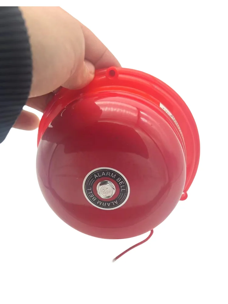 AC 220V 100mm 4 inch Dia Schools Fire Alarm Round Shape Electric Bell Red