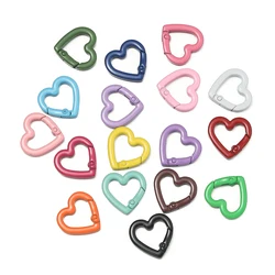 Set of 5 Metal Heart Spring Clasp Keychain Clips for DIY Jewelry and Accessories (Random mixed)