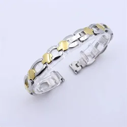 Elegant Women's Ceramic Watch Band Strap - Silver, Black, Gold, Rose Gold Mesh Bracelet - 14mm (Gold Silver)