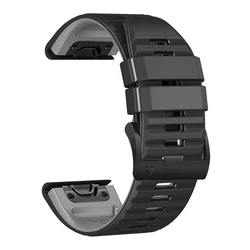 Silicone Quick Release Watch Strap Band, 22mm or 26mm - MARQ Captain (Gen 2) (Black grey)