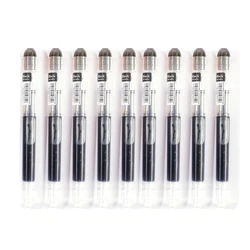 9 - Piece Assorted Color Disposable Fountain Pen Set with Extra Fine Nibs and Large Ink Capacity - F (9pcs Black)