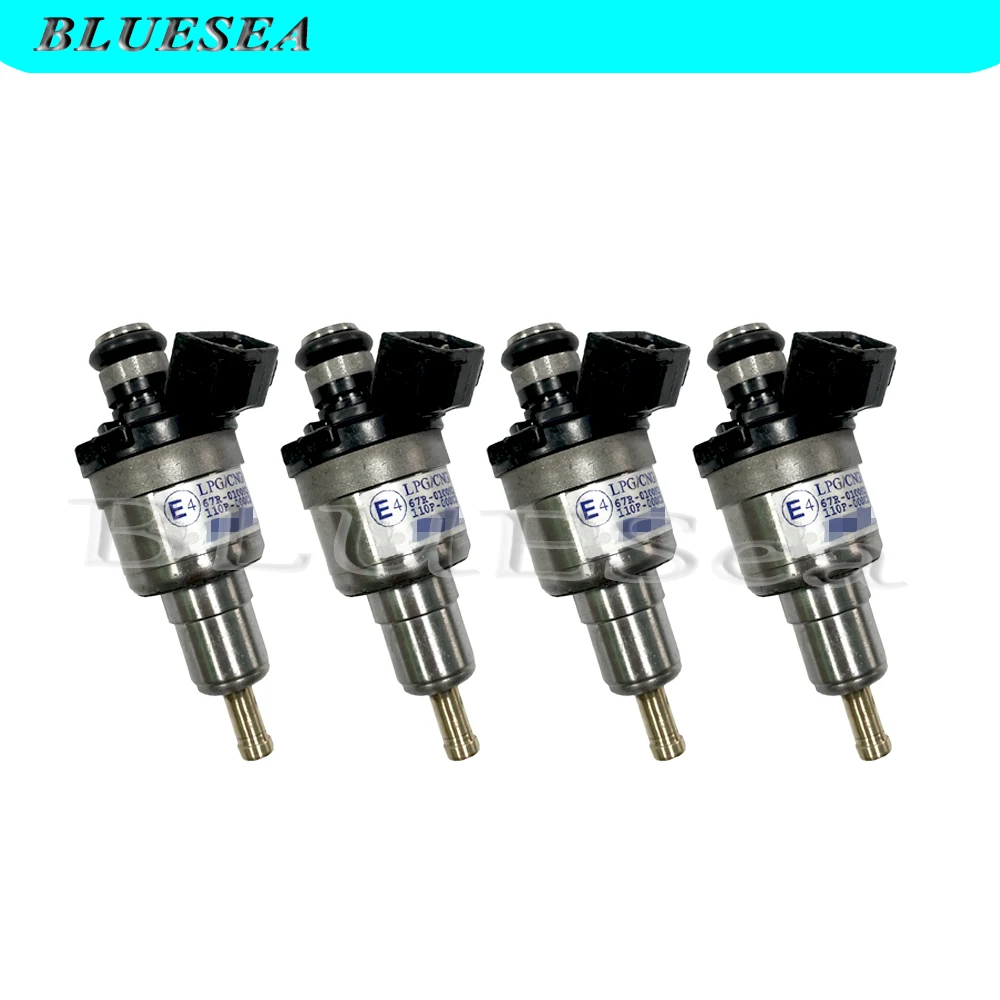 Set Of 4 White Label Fuel Injectors Gas For Lpg/cng Keihin 67r010092
