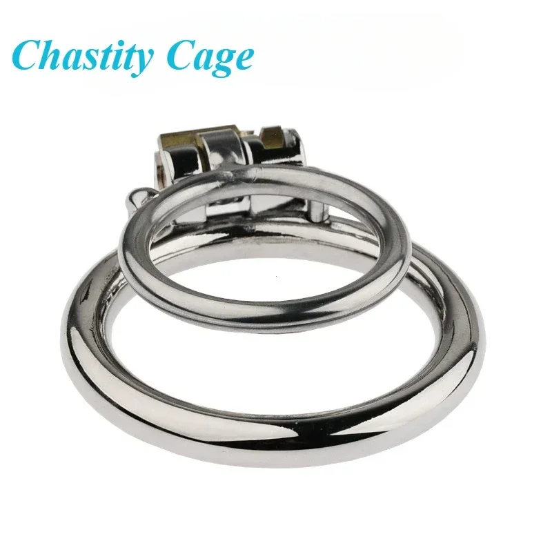 BDSM Double Penis Rings Cock Lock Prevent Erection Cheat Male Chastity Cages Erotic Metal Bondage Restraint Sex Toy For Men